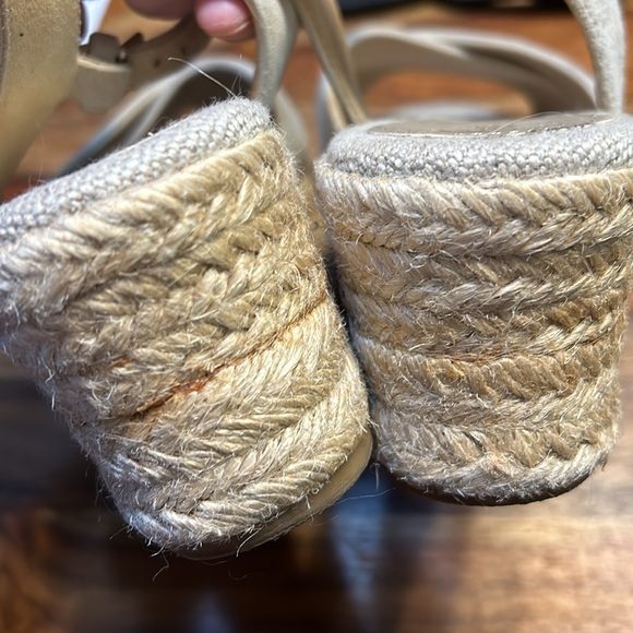 BODEN - espadrilles wedge sandals suede cream size 40 bohemian - Picture 11 of 13